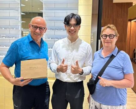 International visitor and optician at Optical X Vision Care Center Bangkok